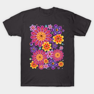 Colorful Flower Power Art T-Shirt